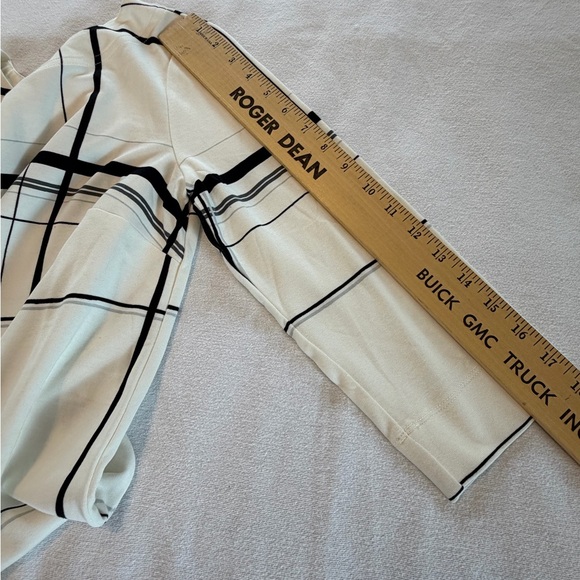 Women's Cream and Black Plaid Top - Picture 9 of 9